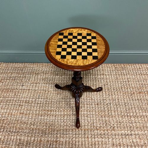High Quality Victorian Mahogany Antique Drafts, Chess Table