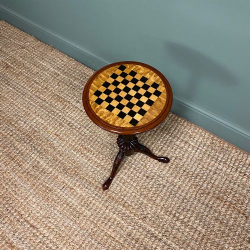 fig 1. High Quality Victorian Mahogany Antique Drafts, Chess Table