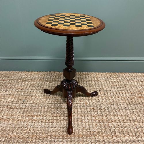 fig 3. High Quality Victorian Mahogany Antique Drafts, Chess Table