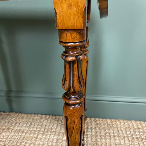 fig 2. Remarkable Figured Walnut Small Drop Leaf Antique Victorian Sofa Table