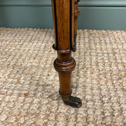 fig 3. Remarkable Figured Walnut Small Drop Leaf Antique Victorian Sofa Table