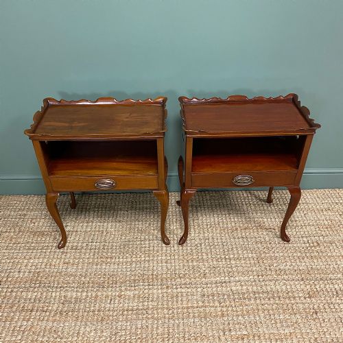 Pair of Edwardian Mahogany Antique Bedside Tables by Morison & Co
