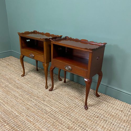 fig 2. Pair of Edwardian Mahogany Antique Bedside Tables by Morison & Co