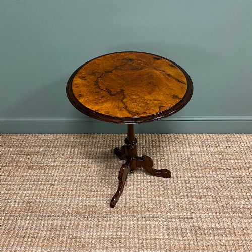 Beautifully Figured Victorian Walnut Antique Occasional Table