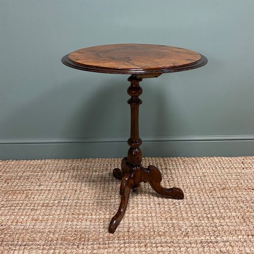 fig 2. Beautifully Figured Victorian Walnut Antique Occasional Table