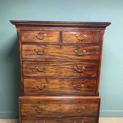 fig 2. Georgian Mahogany Antique Chest On Chest