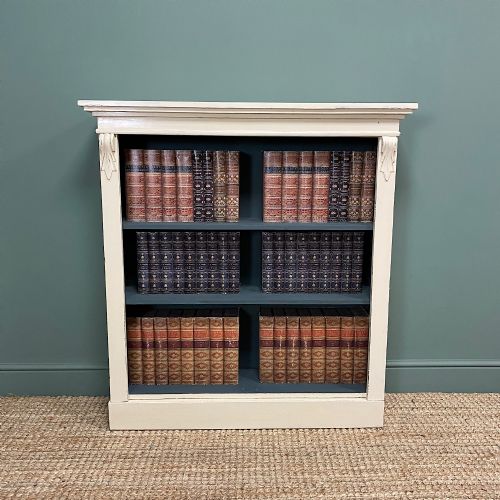 Quality Victorian Painted Antique Open Bookcase