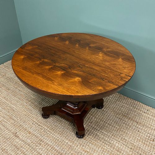 Spectacular Victorian Rosewood Antique Circular Centre Table