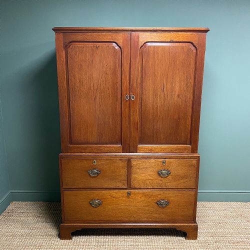 Country House Georgian Antique Teak Press Cupboard