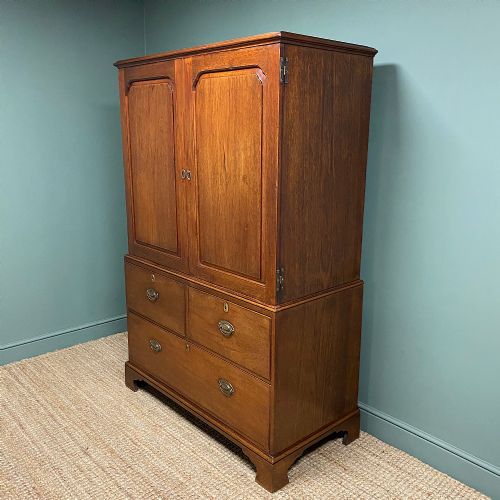 fig 1. Country House Georgian Antique Teak Press Cupboard