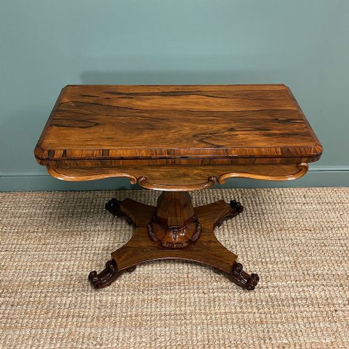 fig 2. Spectacular William IV Rosewood Antique Card Table