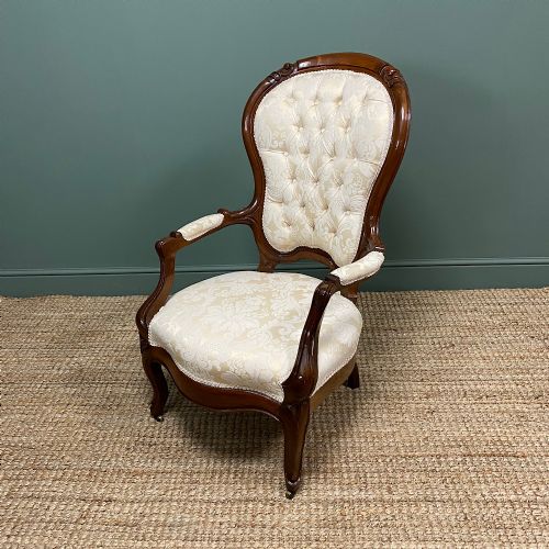 fig 2. Stunning Mahogany Upholstered Antique Armchair