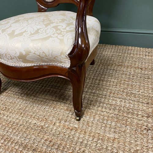 fig 3. Stunning Mahogany Upholstered Antique Armchair