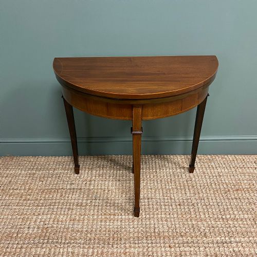 Elegant Small Edwardian Antique D End Games Side Table