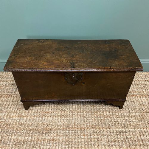 Small Period Oak Six Plank Antique Coffer