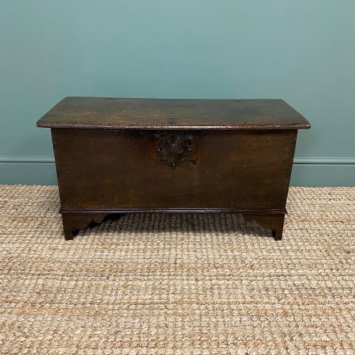 fig 1. Small Period Oak Six Plank Antique Coffer