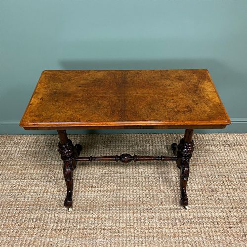 Magnificent Victorian Figured Walnut Antique Centre Table