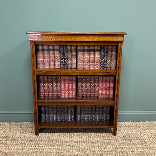 fig 1. Quality Victorian Antique Walnut Open Bookcase