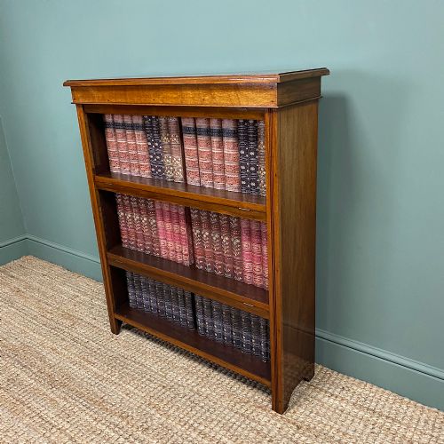 fig 2. Quality Victorian Antique Walnut Open Bookcase