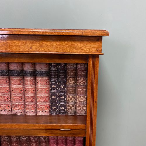 fig 3. Quality Victorian Antique Walnut Open Bookcase