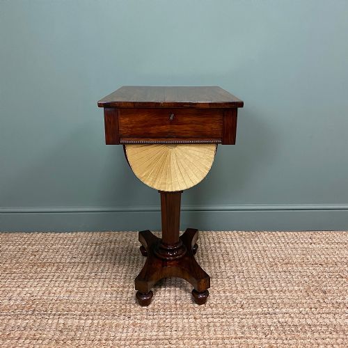 Stunning William IV Rosewood Antique Work Box