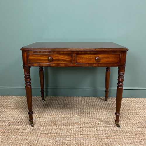 fig 1. Beautifully Figured Victorian Mahogany Antique Writing Table
