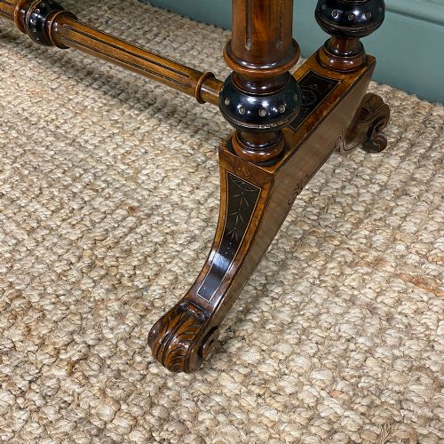 fig 2. Striking Victorian Golden Burr Walnut & Ebonized Antique Centre Table