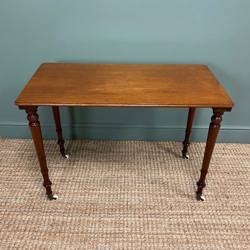 ELEGANT VICTORIAN MAHOGANY ANTIQUE SIDE STRETCHER TABLE - ADDITIONAL PHOTO 1
