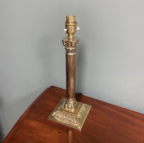 fig 1. Super Antique Brass Corinthian Column Lamp Base