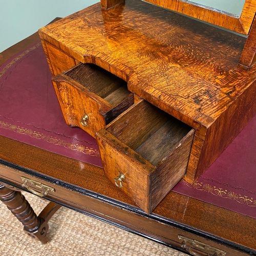 fig 2. Stunning Figured Oak Antique Dressing Table Mirror