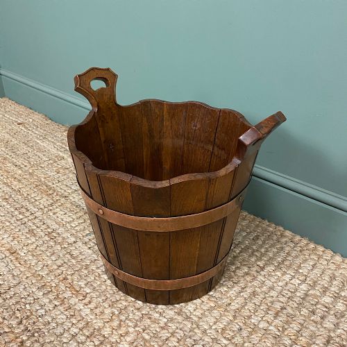 fig 1. Spectacular 19th Century Victorian Oak Antique Log Bucket