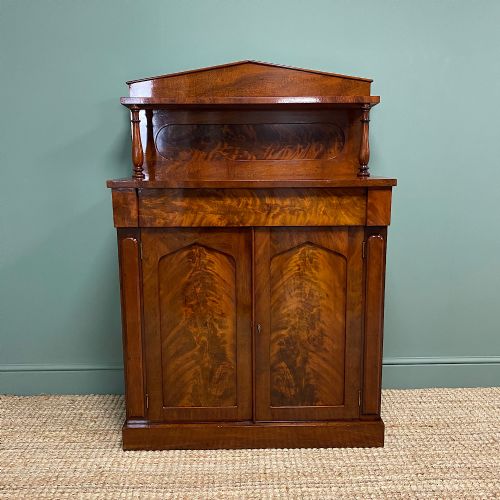 Victorian Figured Mahogany Antique Chiffonier Cupboard