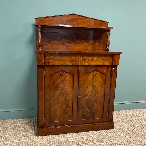 fig 1. Victorian Figured Mahogany Antique Chiffonier Cupboard