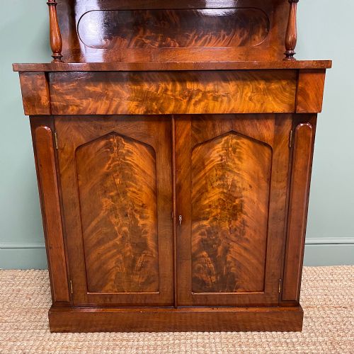 fig 2. Victorian Figured Mahogany Antique Chiffonier Cupboard