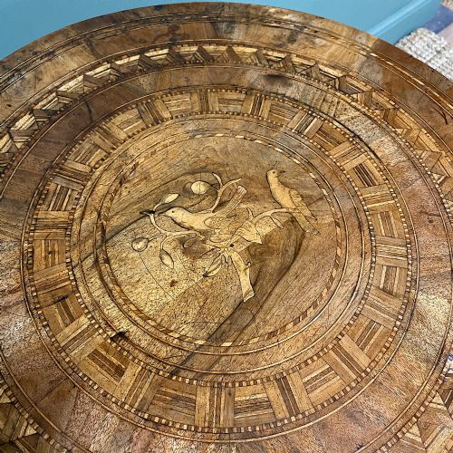 fig 3. Spectacular Victorian Inlaid Antique Walnut Sorrento Table