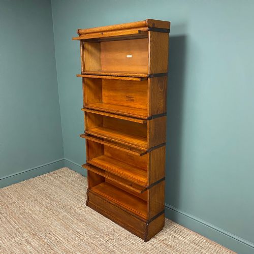 fig 2. Tall Golden Oak Globe Wernicke Stacking Barristers Bookcase