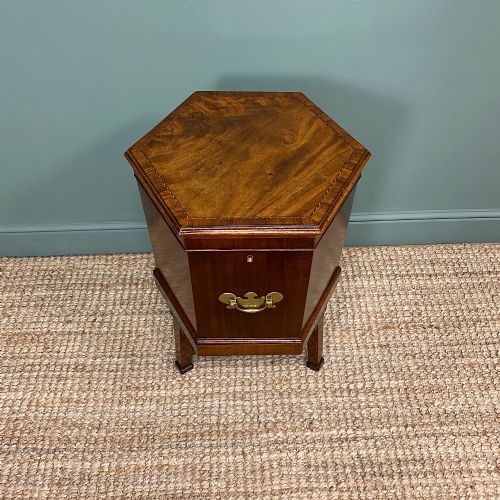 fig 3. Georgian Mahogany Cross-Banded Antique Cellarette