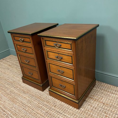 fig 1. Pair of Victorian Walnut Arts & Crafts Bedside Cabinets