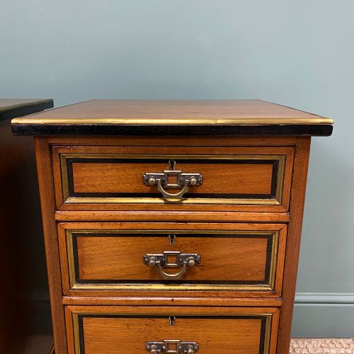 fig 3. Pair of Victorian Walnut Arts & Crafts Bedside Cabinets