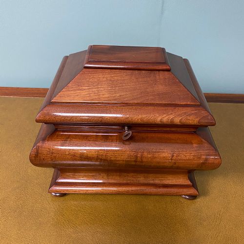 fig 1. Unusual Victorian Mahogany Antique Tea Caddy