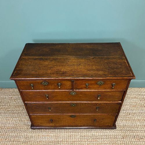 fig 1. Early Eighteenth Century Period Oak Country House Antique Chest Of Drawers