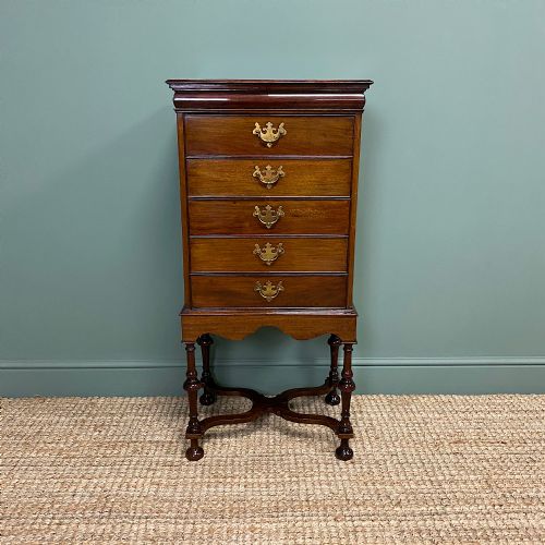 Edwardian Walnut Antique Music Cabinet