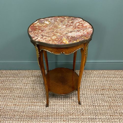 Striking French Kingwood Antique Occasional Lamp Table