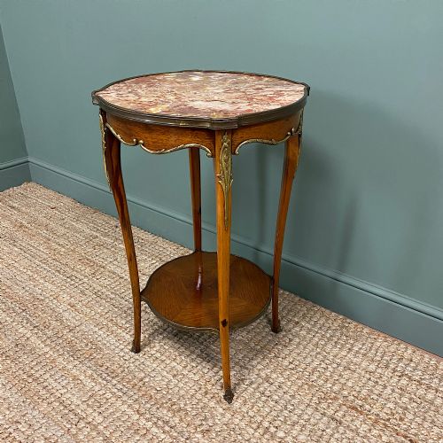 fig 2. Striking French Kingwood Antique Occasional Lamp Table