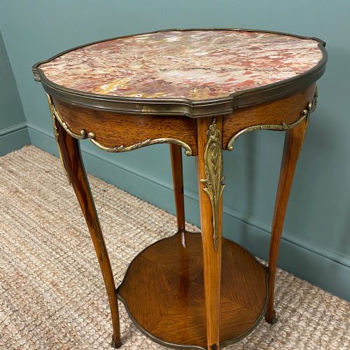 fig 3. Striking French Kingwood Antique Occasional Lamp Table