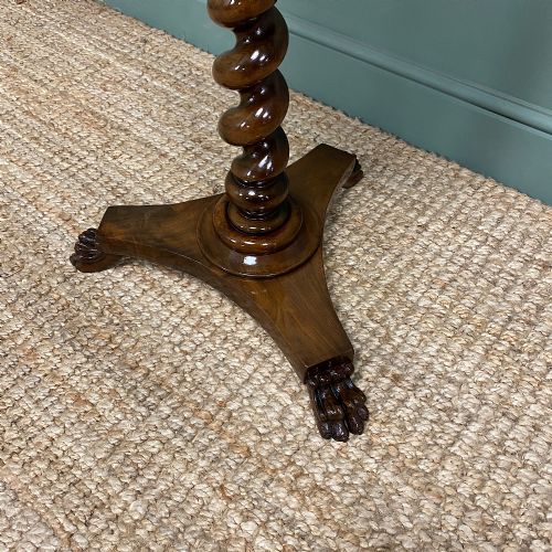 fig 1. High Quality Barley Twist Victorian Mahogany Antique Occasional Table