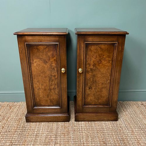 Stunning Pair of Burr Walnut Bedside Cabinets