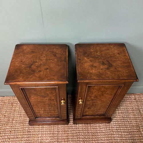 fig 1. Stunning Pair of Burr Walnut Bedside Cabinets