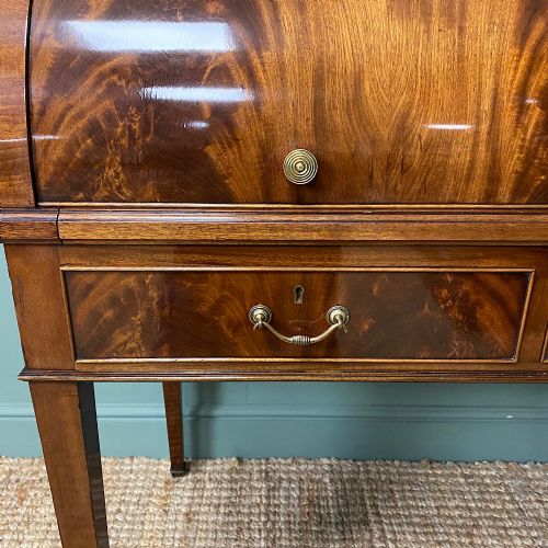 fig 2. Superb Quality Victorian Antique Cylindrical Mahogany Desk by Maple & Co