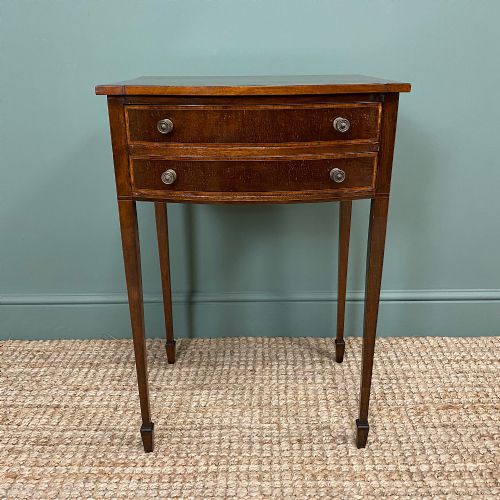 Elegant Victorian Mahogany Bow Front Antique Side Table
